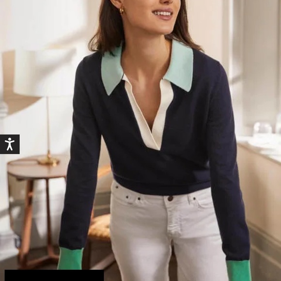 Boden Sweaters - Boden Color Block V-neck Sweater